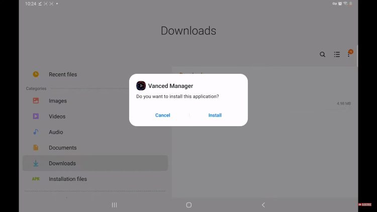 click install
