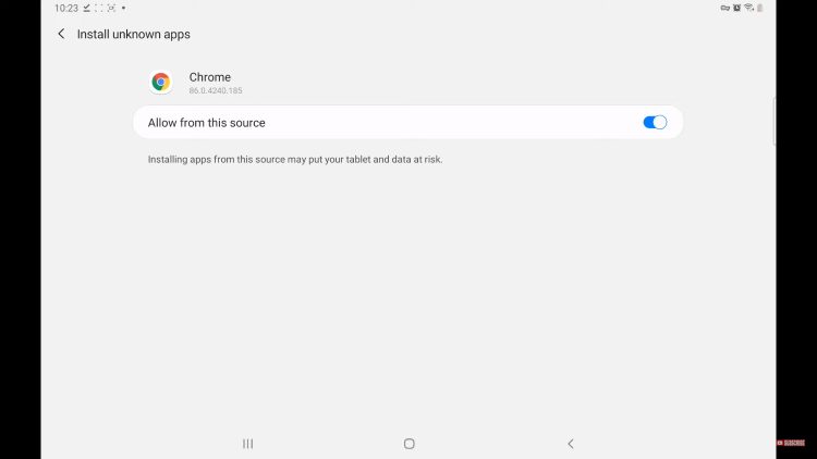 Click the toggle button to Allow from this source