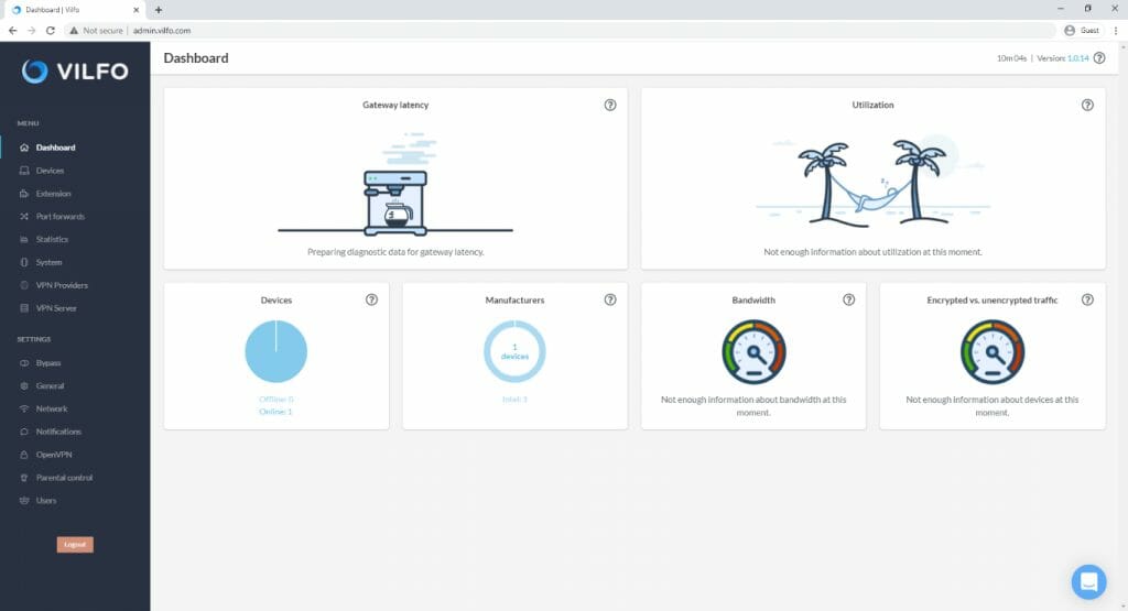 Vilfo Dashboard