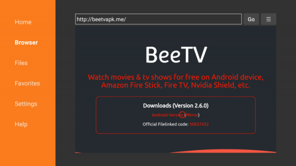 Install BeeTV APK on Firestick/Android for Movies TV Shows