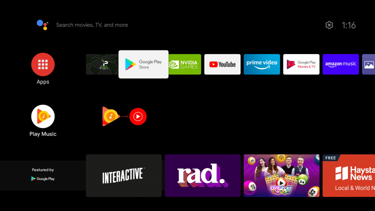 Select the Google Play Store from the home screen.