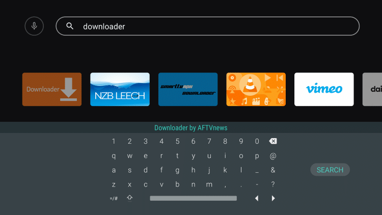 Type in “downloader” and click Search.