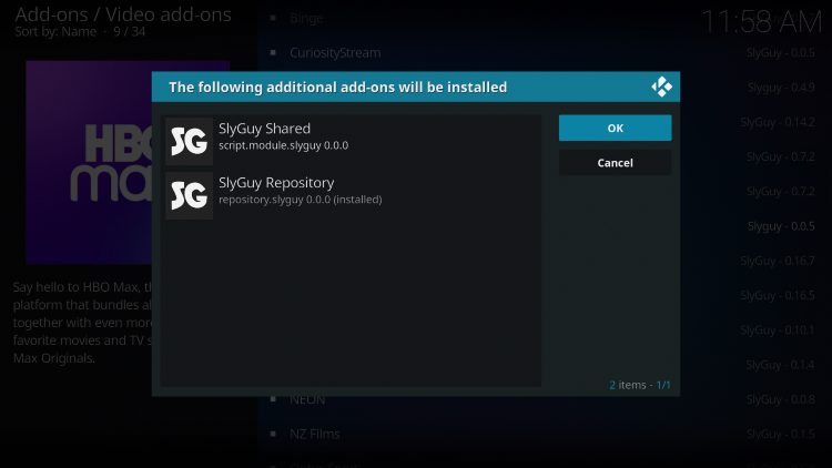 When prompted with the following message, click OK