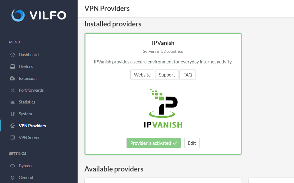 Vilfo & IPVanish VPN