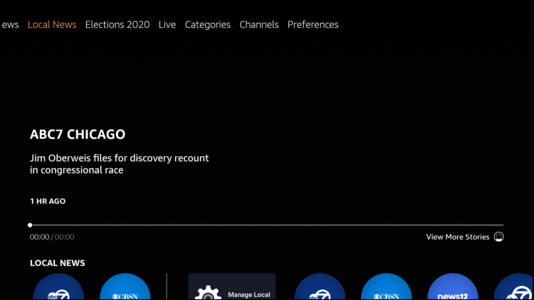 local news category for local channels on firestick