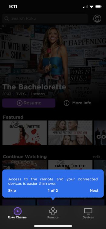 choose next or skip
