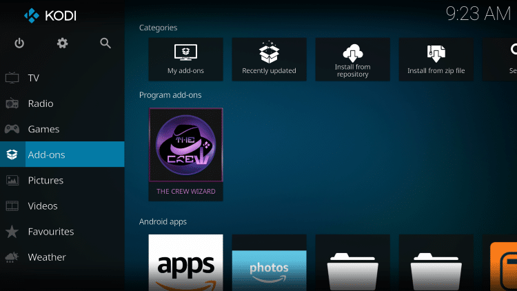 Another way to clear Kodi cache is done within the app itself.