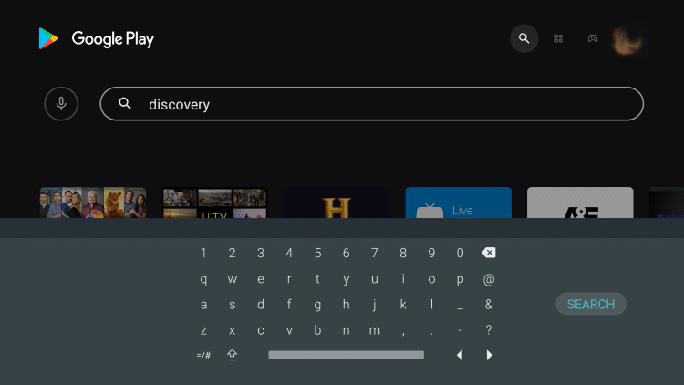 type discovery and click search