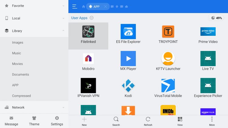 Hover over the app you want to delete from your firestick