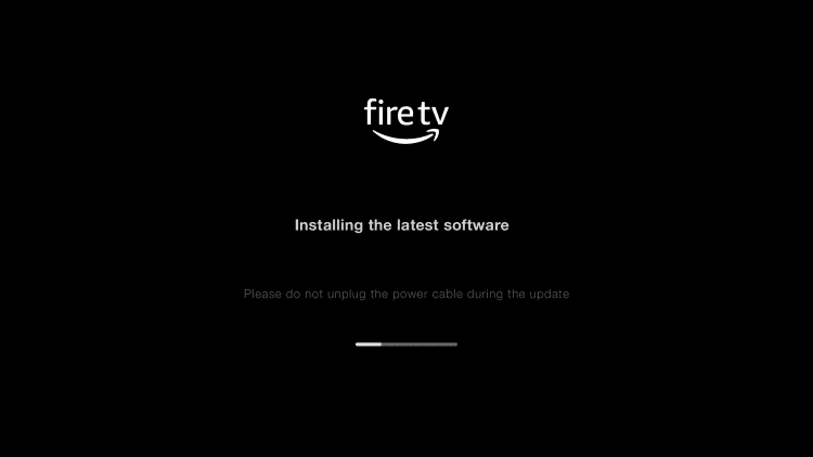 Wait a minute or two while your Firestick/Fire TV is updating