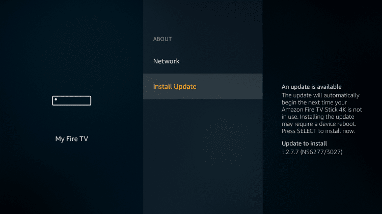 Scroll down and click Install Update.