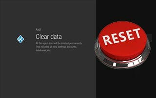 reset kodi on android