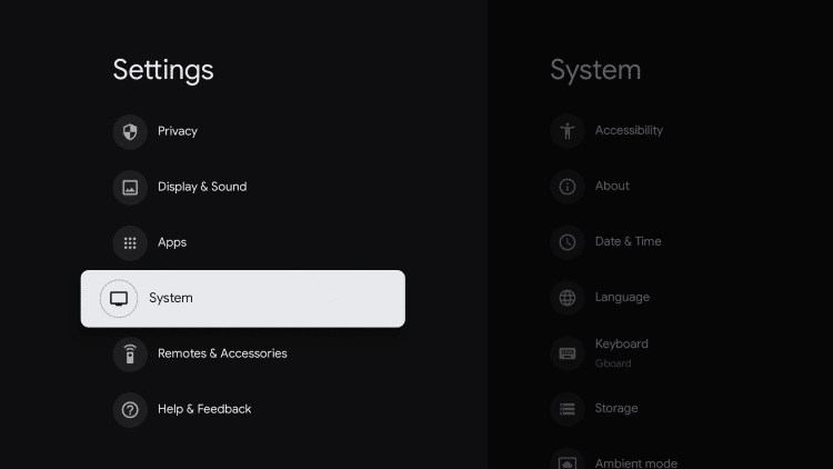Within your device Settings scroll down and choose System.