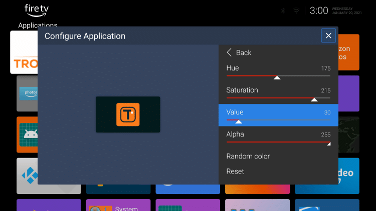 You can also customize an app's background color within the "Update Background" menu. 