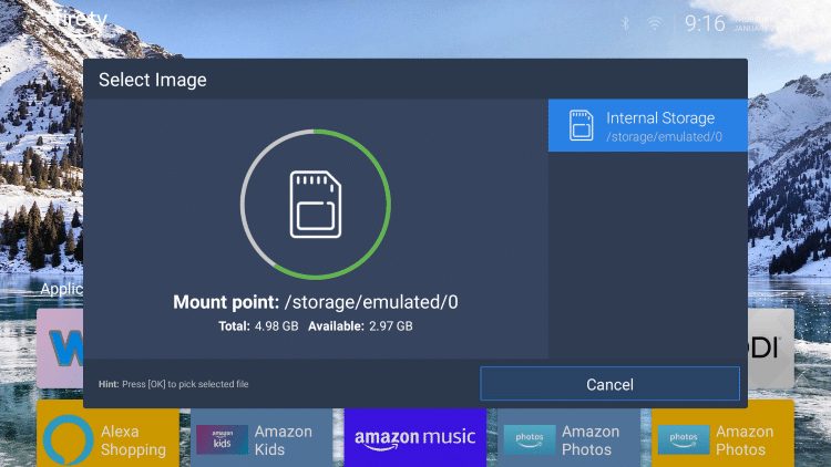 Click Internal Storage.