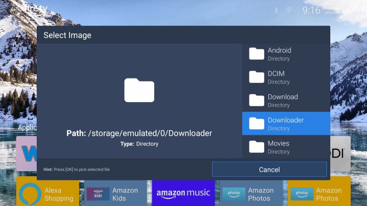 Locate and select the Downloader folder in wolf launcher