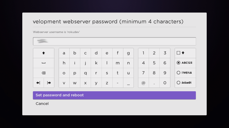 set password and reboot prior to watching iptv on roku