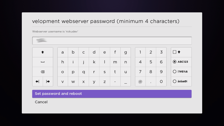 set password and reboot