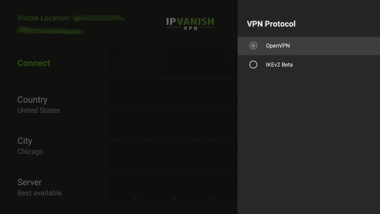 Select the VPN protocol you want to use.