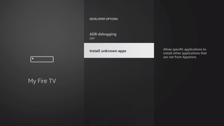 Click Install unknown apps to jailbreak firestick