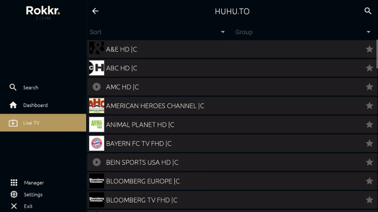 Rokkr APK features an easy to use interface with tons of categories for streaming.