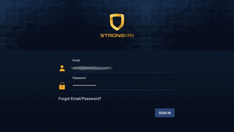 Enter your StrongVPN account information and click Log In.
