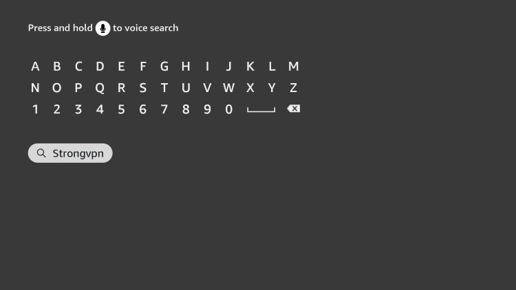 Type in "strongvpn" and click the first option.