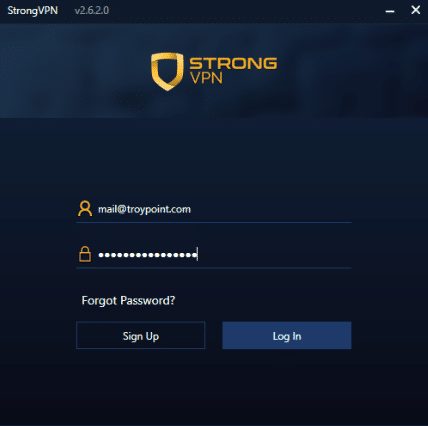 Enter your account username and password in the fields provided. Then click Log in.