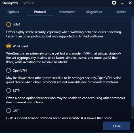 Select Protocol in the upper menu.
