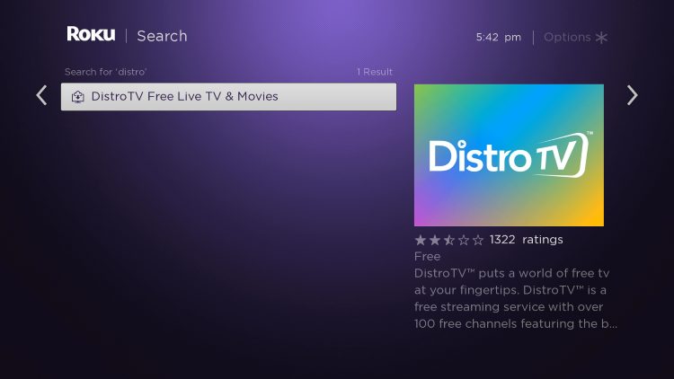 Click the first option for DistroTV