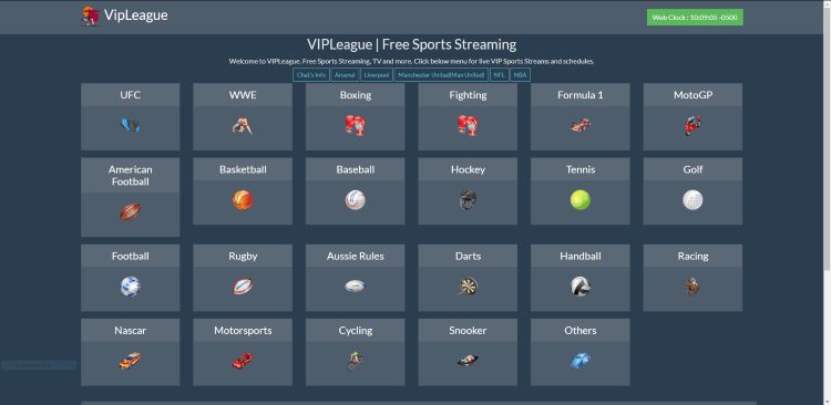 VIP League website