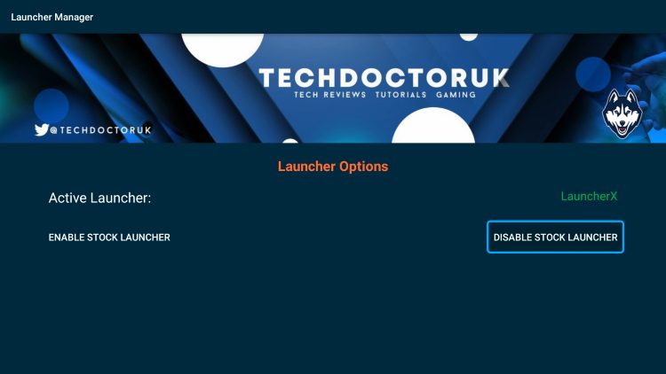 Click Disable Stock Launcher.