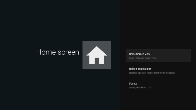 Click Home Screen View.