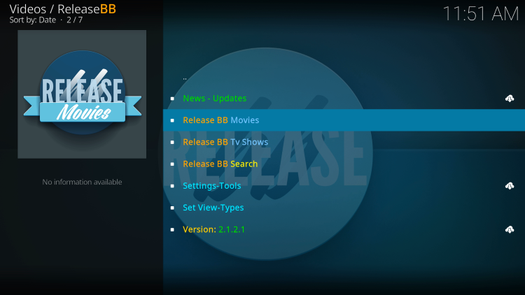 That's it! You have installed the ReleaseBB Kodi addon on your device