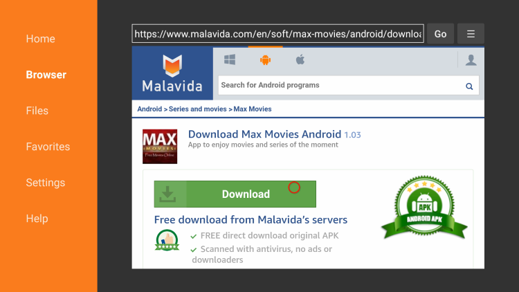 Click Download max movies apk again.