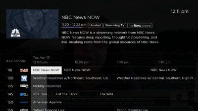 roku update live tv channel guide