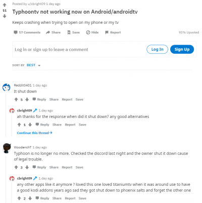 typhoon tv shut down reddit