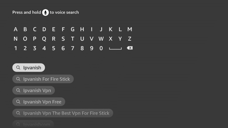 Type in “Ipvanish” and click the first option.