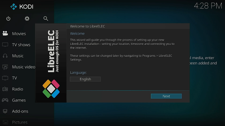 LibreELEC on Raspberry Pi Wizard