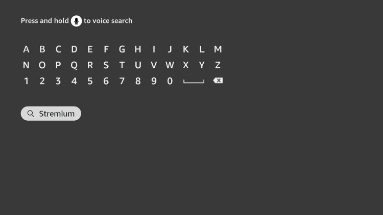 Search for "Stremium" and click the first option that appears.
