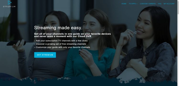 Visit the official Stremium Website and click Get Stremium.