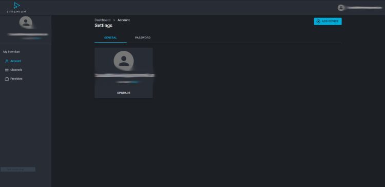 Once on the main dashboard of Stremium click Add Device.