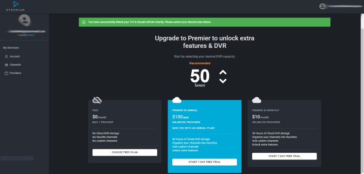 You should notice a message saying "you have successfully linked your TV."