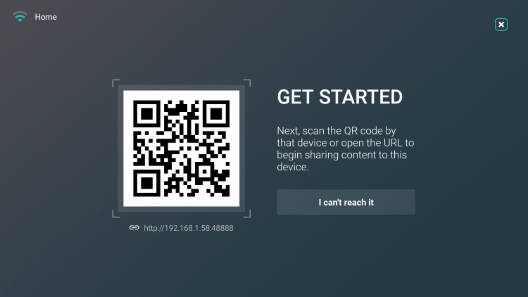 scan qr code on screen to cast to firestick