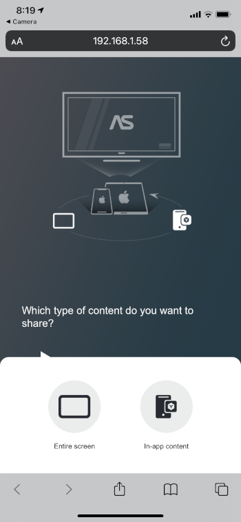 choose entire screen or in-app content