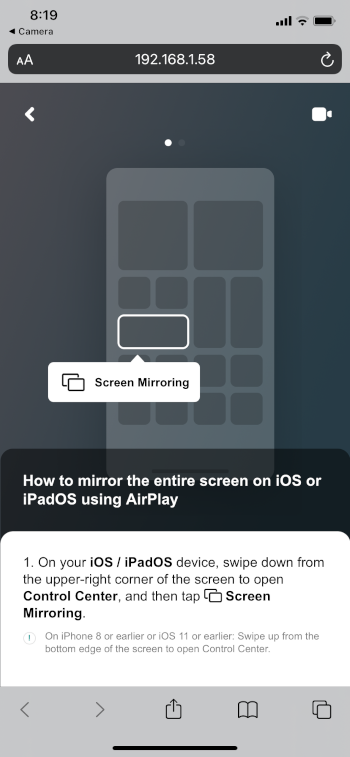 screen mirroring on your device