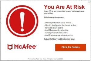 McAfee pop up