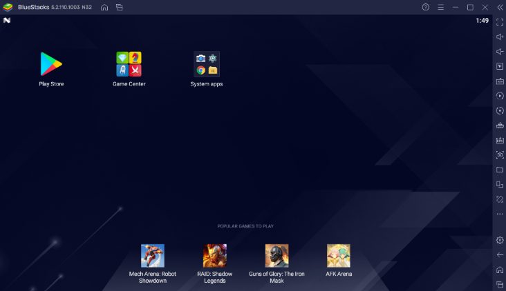 After BlueStacks has finished installing select the Google Play Store icon from the home screen.