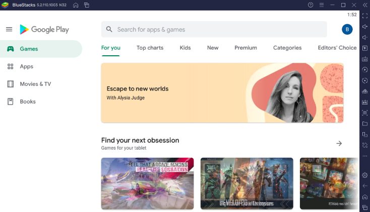 After signing into Google Play click the search box.
