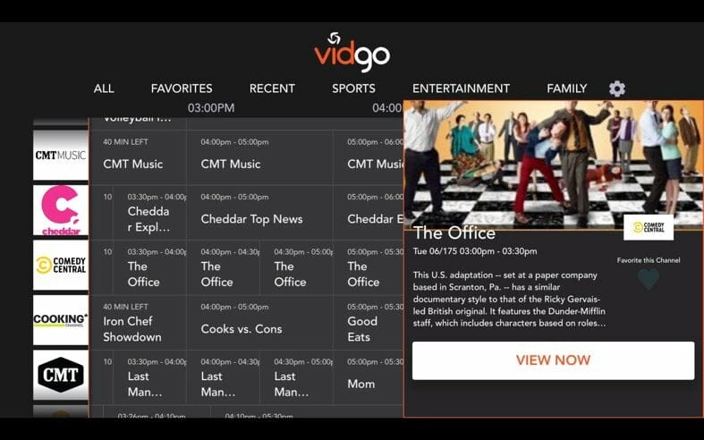 vidgo interface